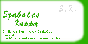 szabolcs koppa business card